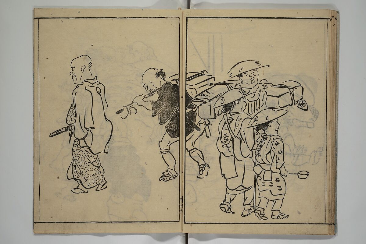 The Nantei Picture Album, Supplementary Volume (Nantei gafu kōhen)  楠亭画譜後篇, Nishimura Nantei 西村 楠亭 (Japanese, 1775–1834), Set of three woodblock printed books; ink on paper and ink and color on paper (vol. "kan"), Japan