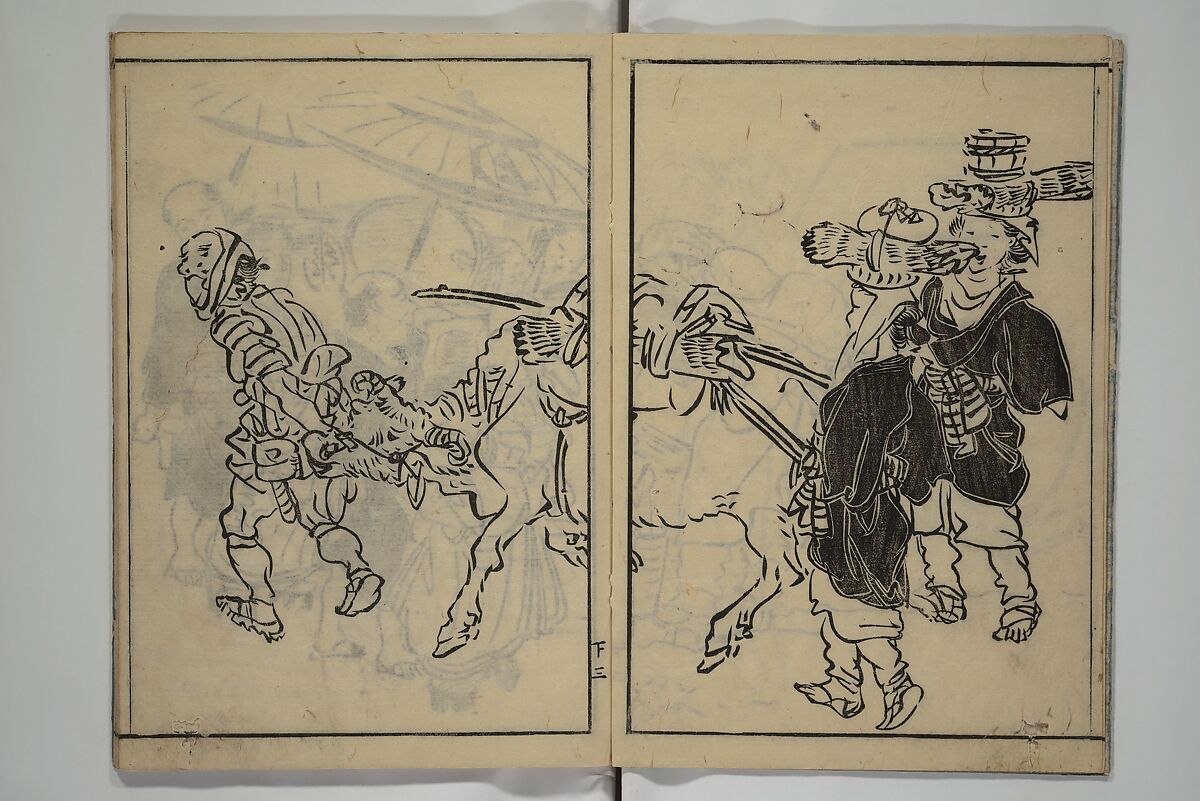 The Nantei Picture Album, Supplementary Volume (Nantei gafu kōhen)  楠亭画譜後篇, Nishimura Nantei 西村 楠亭 (Japanese, 1775–1834), Set of three woodblock printed books; ink on paper and ink and color on paper (vol. "kan"), Japan