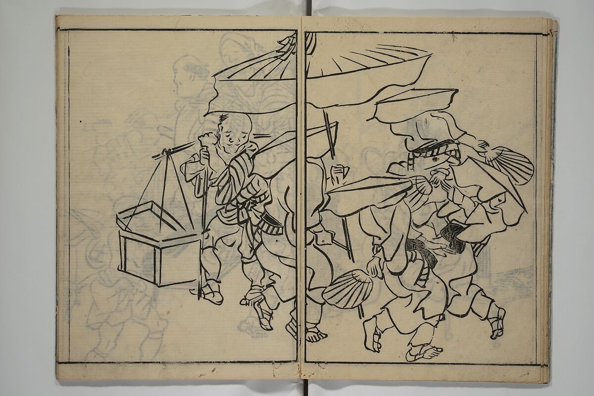 The Nantei Picture Album, Supplementary Volume (Nantei gafu kōhen)  楠亭画譜後篇, Nishimura Nantei 西村 楠亭 (Japanese, 1775–1834), Set of three woodblock printed books; ink on paper and ink and color on paper (vol. "kan"), Japan