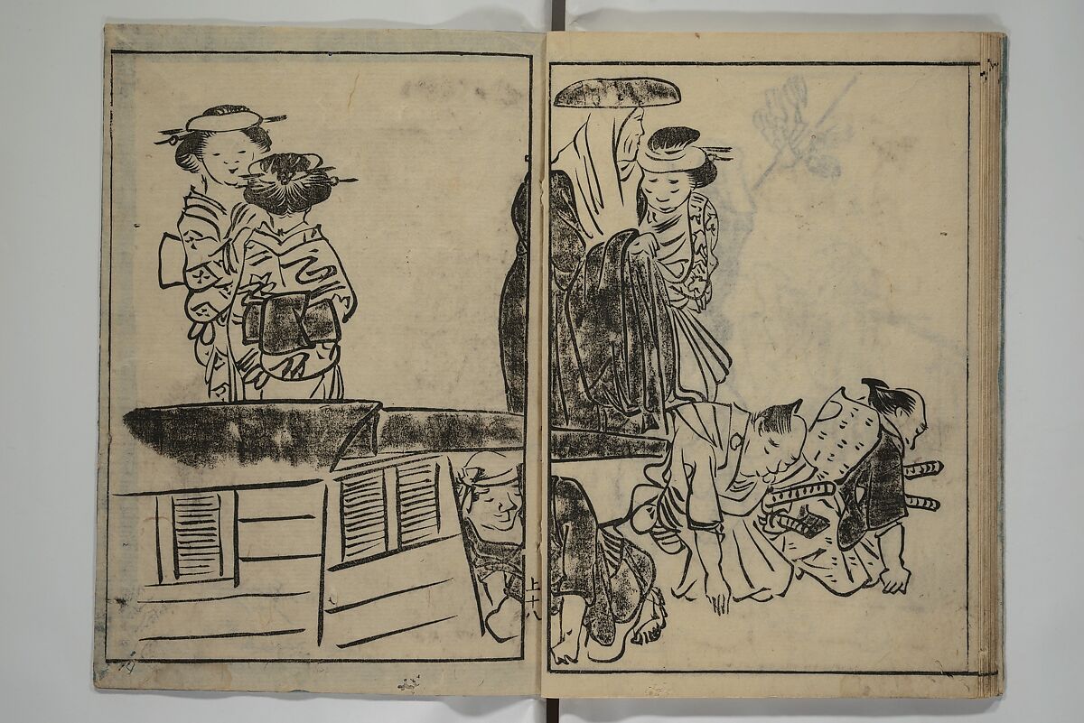 The Nantei Picture Album, Supplementary Volume (Nantei gafu kōhen)  楠亭画譜後篇, Nishimura Nantei 西村 楠亭 (Japanese, 1775–1834), Set of three woodblock printed books; ink on paper and ink and color on paper (vol. "kan"), Japan
