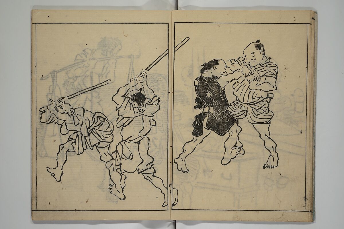 The Nantei Picture Album, Supplementary Volume (Nantei gafu kōhen)  楠亭画譜後篇, Nishimura Nantei 西村 楠亭 (Japanese, 1775–1834), Set of three woodblock printed books; ink on paper and ink and color on paper (vol. "kan"), Japan
