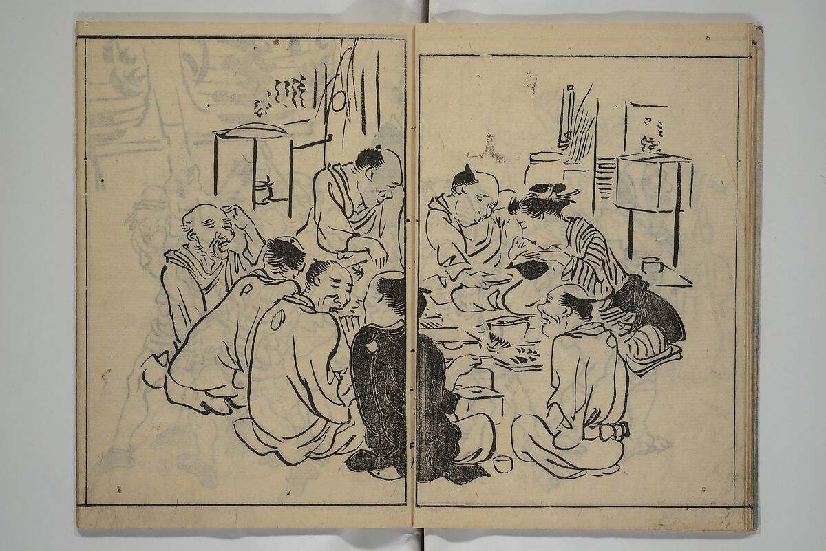 The Nantei Picture Album, Supplementary Volume (Nantei gafu kōhen)  楠亭画譜後篇, Nishimura Nantei 西村 楠亭 (Japanese, 1775–1834), Set of three woodblock printed books; ink on paper and ink and color on paper (vol. "kan"), Japan