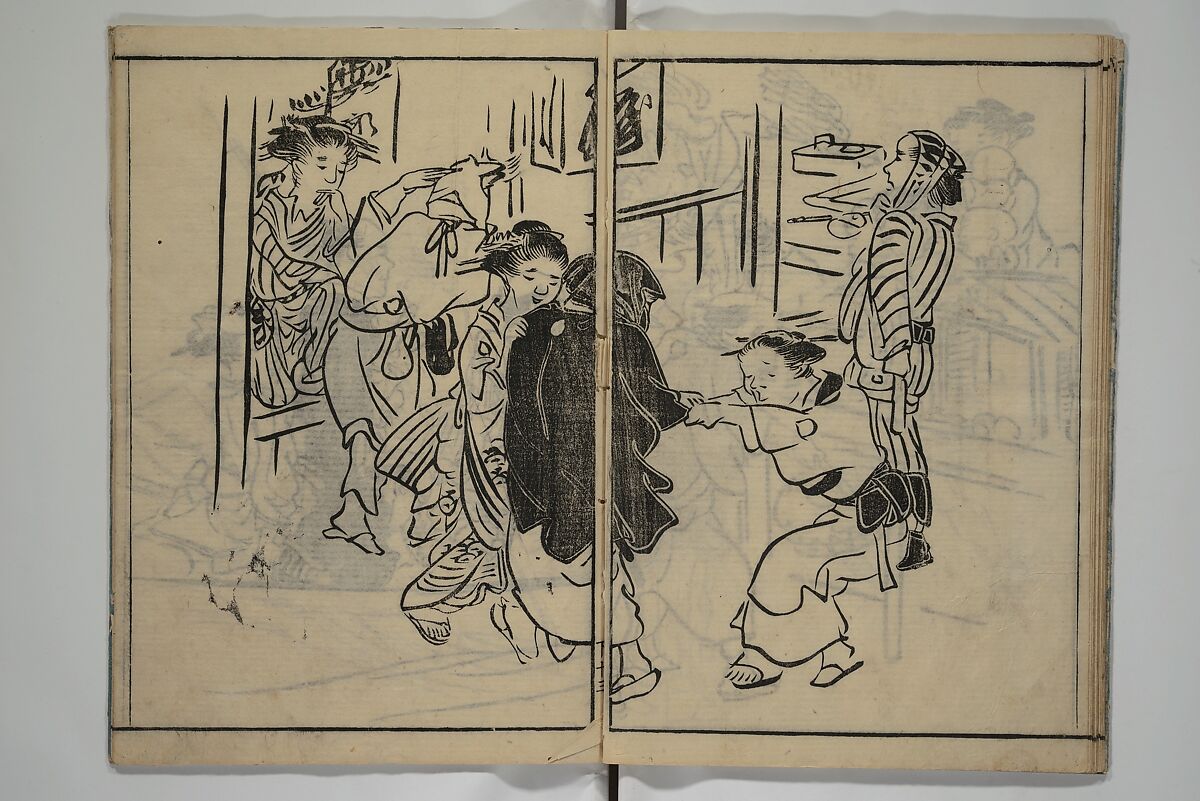 The Nantei Picture Album, Supplementary Volume (Nantei gafu kōhen)  楠亭画譜後篇, Nishimura Nantei 西村 楠亭 (Japanese, 1775–1834), Set of three woodblock printed books; ink on paper and ink and color on paper (vol. "kan"), Japan