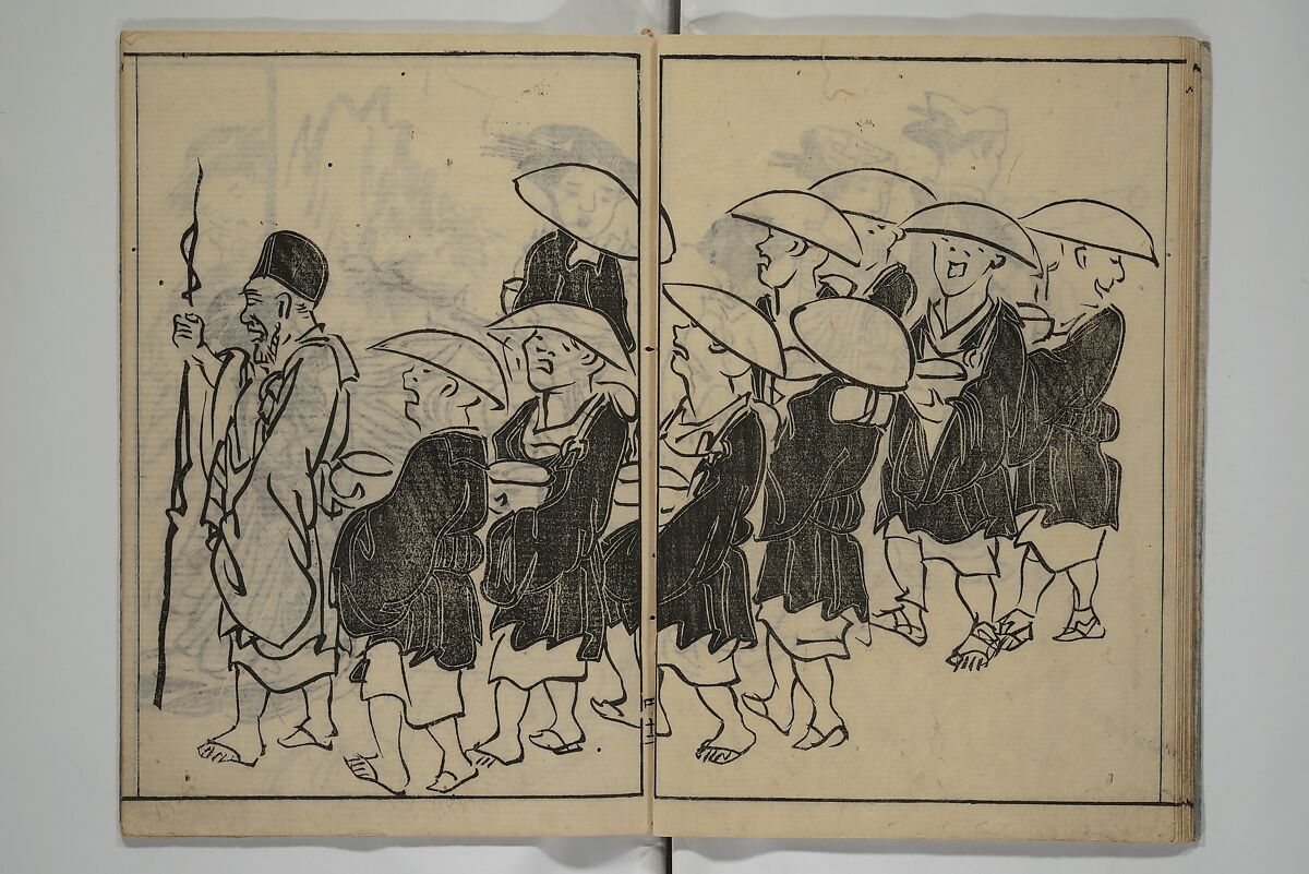 The Nantei Picture Album, Supplementary Volume (Nantei gafu kōhen)  楠亭画譜後篇, Nishimura Nantei 西村 楠亭 (Japanese, 1775–1834), Set of three woodblock printed books; ink on paper and ink and color on paper (vol. "kan"), Japan