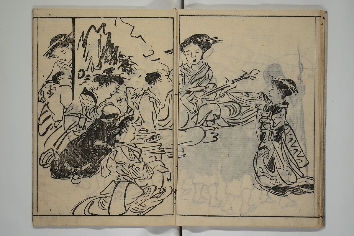 The Nantei Picture Album, Supplementary Volume (Nantei gafu kōhen)  楠亭画譜後篇, Nishimura Nantei 西村 楠亭 (Japanese, 1775–1834), Set of three woodblock printed books; ink on paper and ink and color on paper (vol. "kan"), Japan