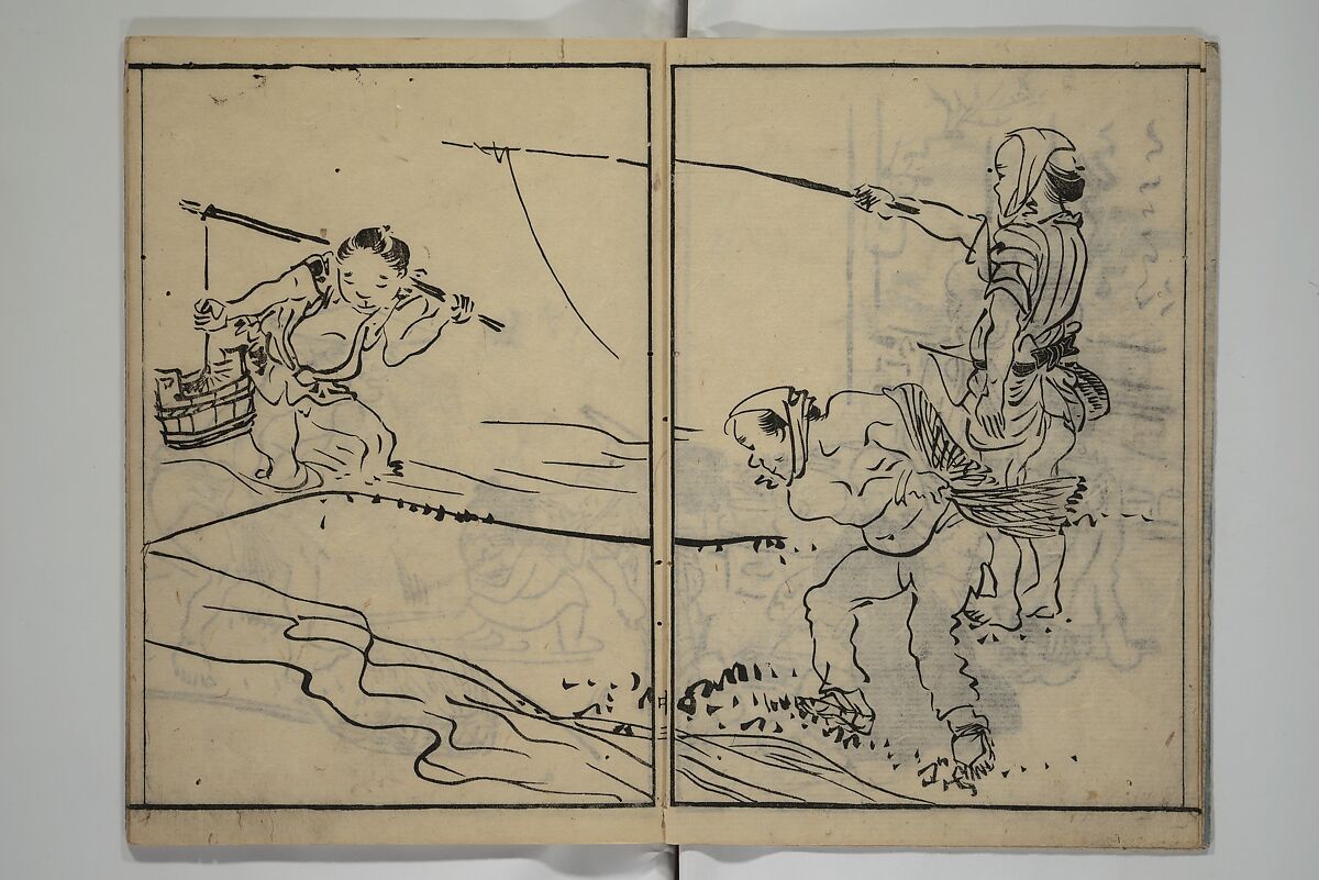 The Nantei Picture Album, Supplementary Volume (Nantei gafu kōhen)  楠亭画譜後篇, Nishimura Nantei 西村 楠亭 (Japanese, 1775–1834), Set of three woodblock printed books; ink on paper and ink and color on paper (vol. "kan"), Japan
