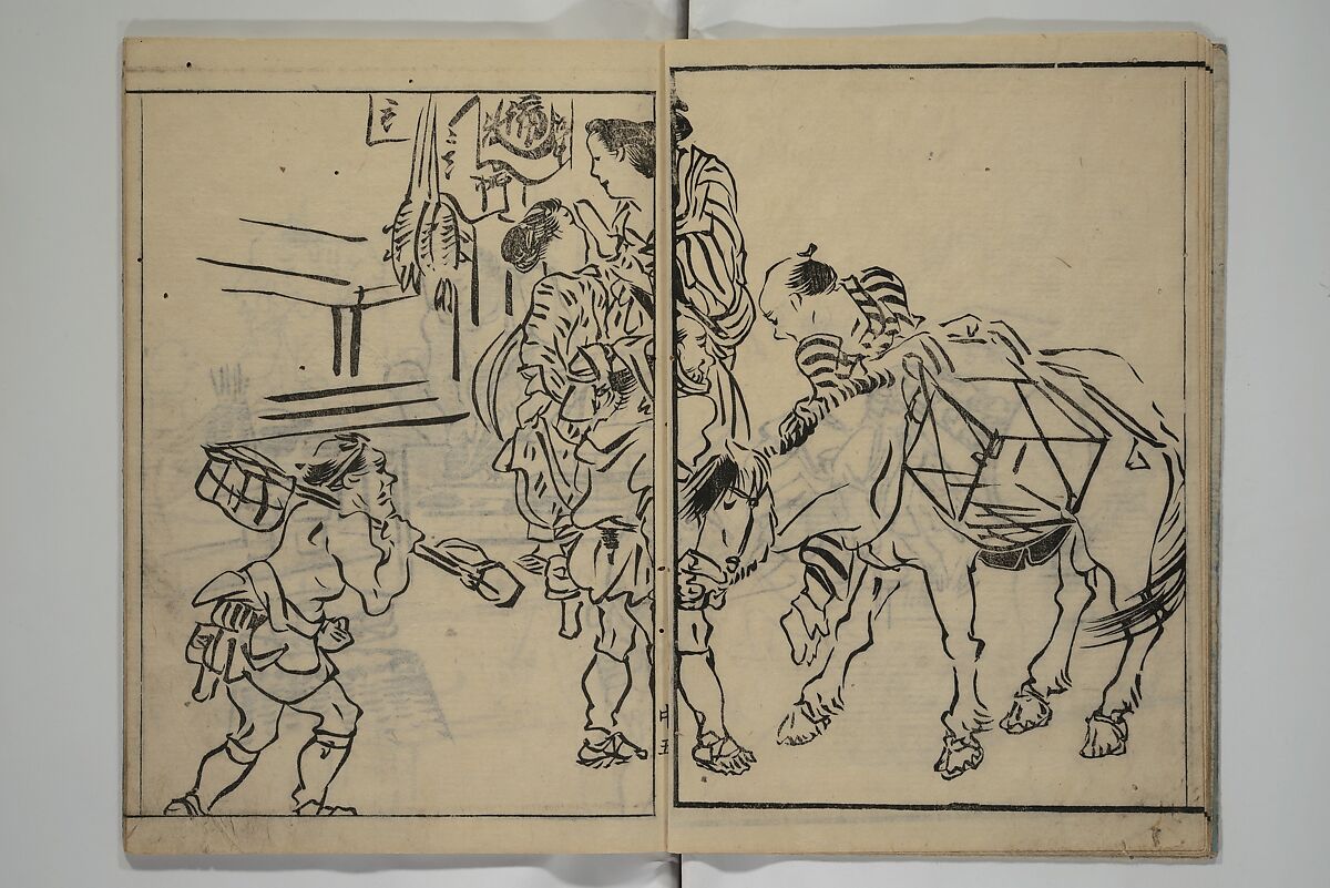 The Nantei Picture Album, Supplementary Volume (Nantei gafu kōhen)  楠亭画譜後篇, Nishimura Nantei 西村 楠亭 (Japanese, 1775–1834), Set of three woodblock printed books; ink on paper and ink and color on paper (vol. "kan"), Japan