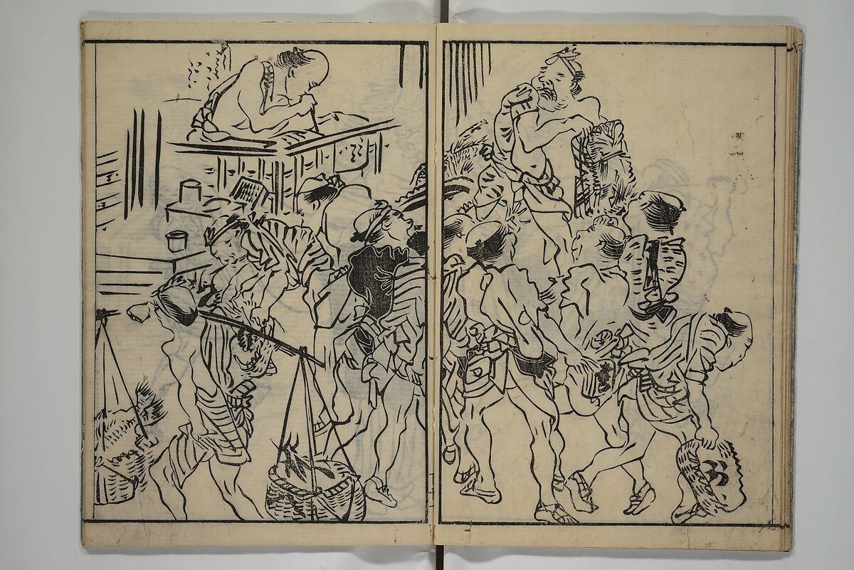 The Nantei Picture Album, Supplementary Volume (Nantei gafu kōhen)  楠亭画譜後篇, Nishimura Nantei 西村 楠亭 (Japanese, 1775–1834), Set of three woodblock printed books; ink on paper and ink and color on paper (vol. "kan"), Japan