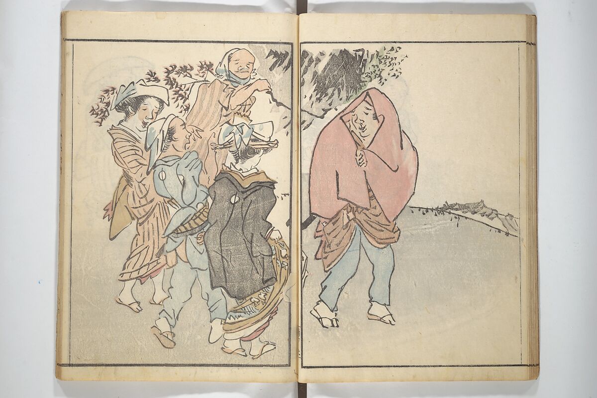 The Nantei Picture Album, Supplementary Volume (Nantei gafu kōhen)  楠亭画譜後篇, Nishimura Nantei 西村 楠亭 (Japanese, 1775–1834), Set of three woodblock printed books; ink on paper and ink and color on paper (vol. "kan"), Japan