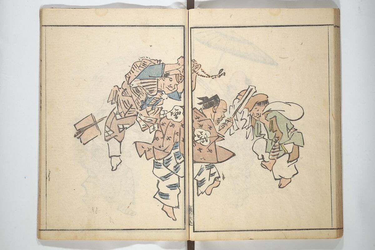 The Nantei Picture Album, Supplementary Volume (Nantei gafu kōhen)  楠亭画譜後篇, Nishimura Nantei 西村 楠亭 (Japanese, 1775–1834), Set of three woodblock printed books; ink on paper and ink and color on paper (vol. "kan"), Japan