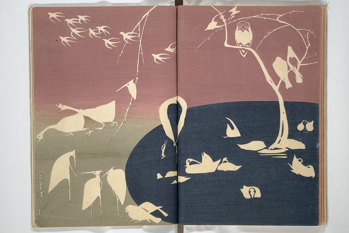 Practical Sketchbook (Ōyō manga) 応用漫画, Ogino Issui 荻野一水 (Japanese, active early 20th century), Set of two woodblock printed books; ink and color on paper, Japan