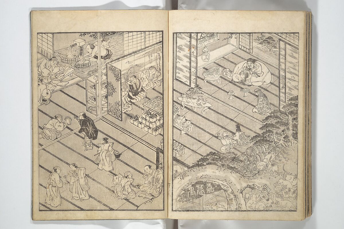 One Hundred Monsters Ancient and Modern (Hyakki shūi) 百鬼拾遺; 今昔百鬼拾遺(こんじゃく ひゃっき しゅうい) ; 百鬼夜行拾遺(ひゃっき やぎょう しゅうい), Toriyama Sekien 鳥山石燕 (Japanese, 1712–1788), Set of three woodblock printed books bound as one volume; ink on paper, Japan