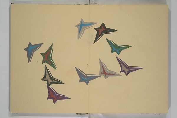 A Thousand Butterflies (Chō senshu)  蝶千種, Kamisaka Sekka 神阪雪佳 (Japanese, 1866–1942), Set of two woodblock printed books (orihon, accordion-style); ink and color on paper, Japan