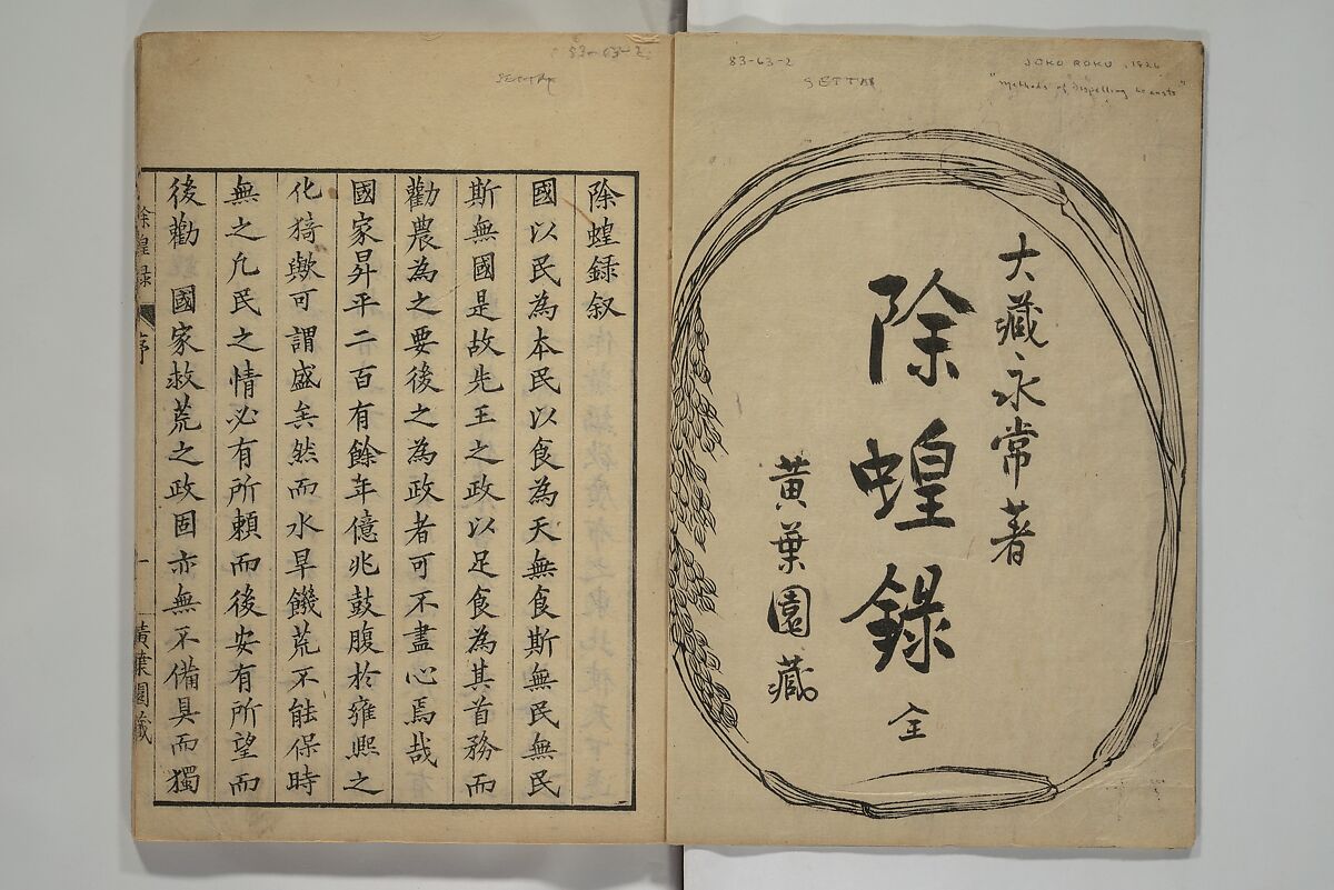 Whales and Whale Oil (Jokō roku) 除蝗録, Hasegawa Settan 長谷川雪旦 (Japanese, 1778–1843), Woodblock printed book; ink on paper, Japan