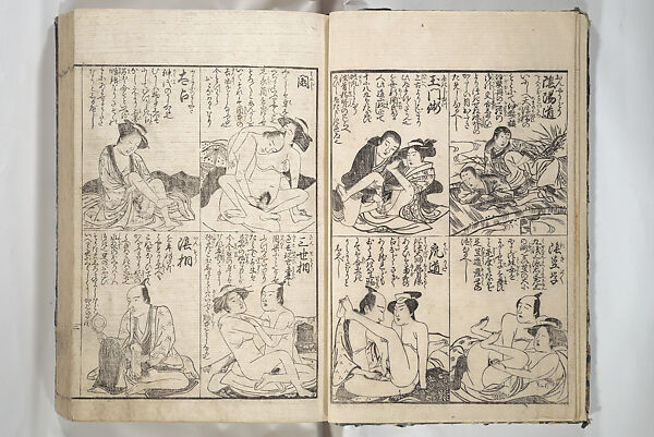 Erotica; Compendium Guide to the Brothels of Osaka (Keiryaku ōzassho gyokumon taisei) 閨暦大雑書玉門大成