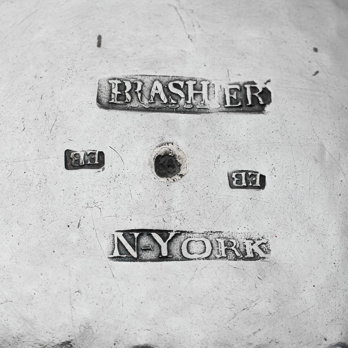 Punch Bowl, Ephraim Brasher (American, baptized 1744–1810), Silver, American