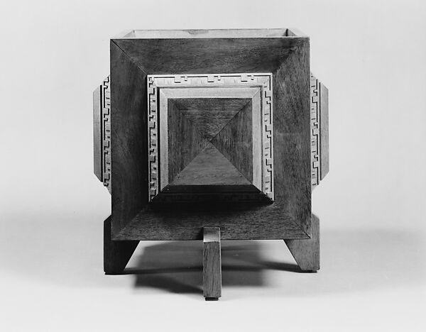Square Planter, Designed by Frank Lloyd Wright (American, Richland Center, Wisconsin 1867–1959 Phoenix, Arizona), Mahogany, ebonized wood, American 