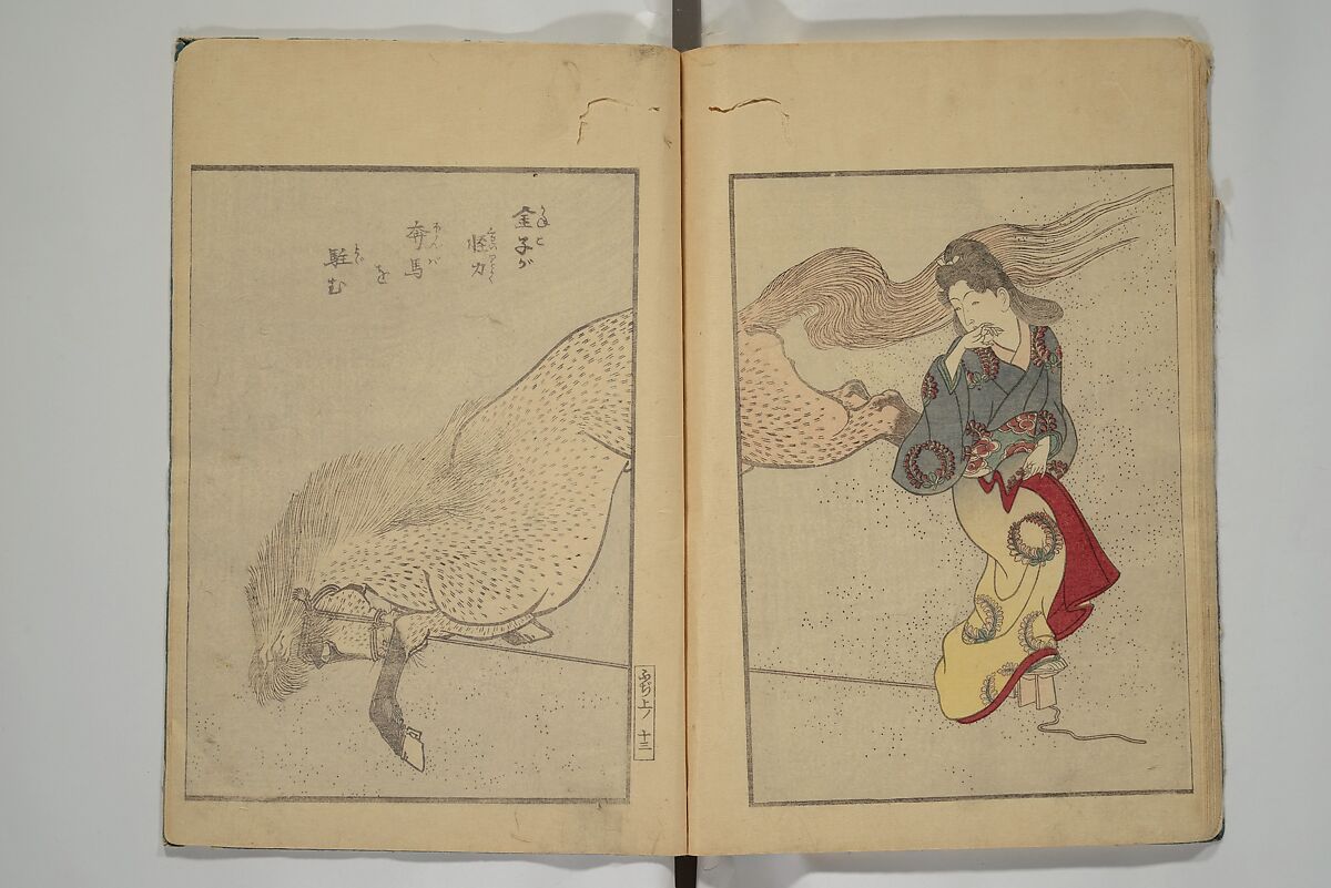 Picture Book of the Wisteria Trousers (Ehon fujibakama)  絵本ふちはかま; えほんふじばかま, Yanagawa Shigenobu 柳川重信 (Japanese, 1787–1832), Set of two woodblock printed books; ink and color on paper, Japan