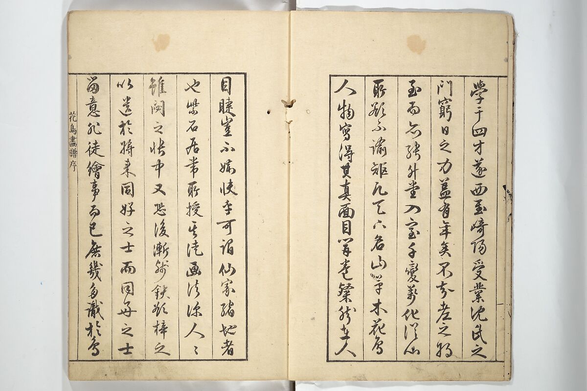 Sō Shiseki Picture Album (Sō Shiseki gafu)  宋紫石画譜, Sō Shiseki 宋紫石 (Japanese, 1715–1786), Set of three woodblock printed books; ink, color, and hand-coloring (vol. 2) on paper, Japan