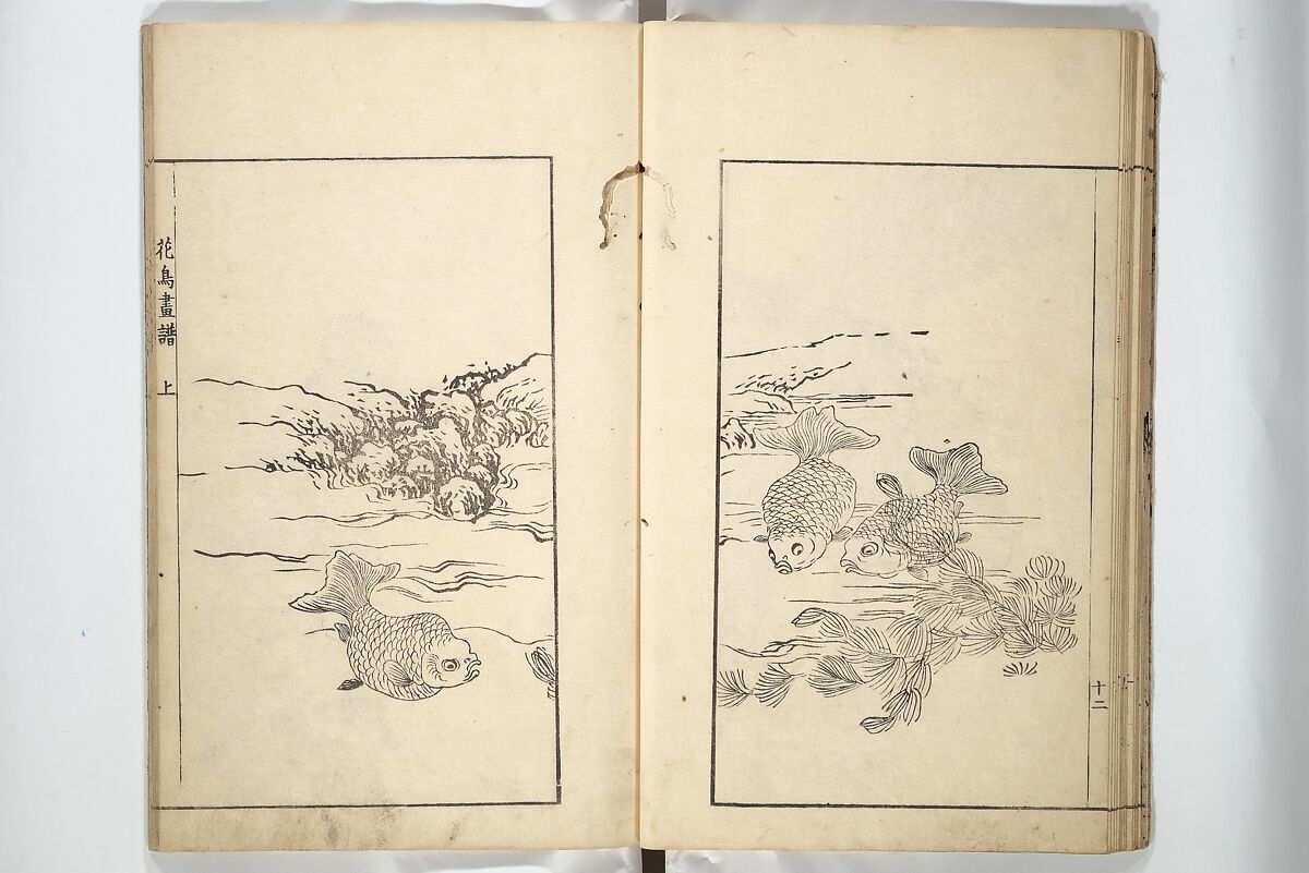 Sō Shiseki Picture Album (Sō Shiseki gafu)  宋紫石画譜, Sō Shiseki 宋紫石 (Japanese, 1715–1786), Set of three woodblock printed books; ink, color, and hand-coloring (vol. 2) on paper, Japan