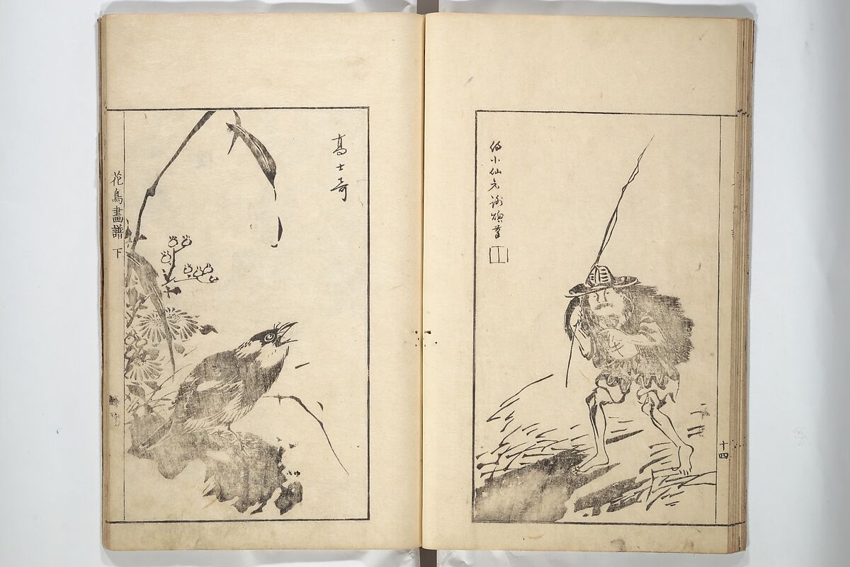Sō Shiseki Picture Album (Sō Shiseki gafu)  宋紫石画譜, Sō Shiseki 宋紫石 (Japanese, 1715–1786), Set of three woodblock printed books; ink, color, and hand-coloring (vol. 2) on paper, Japan