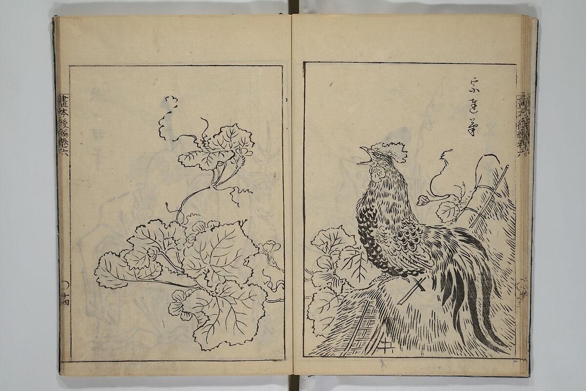 A Garden of Celebrated Japanese and Chinese Paintings (Wakan meigaen} 和漢名画苑, Ooka Shunboku 大岡春卜 (1680–1763), Set of six woodblock-printed books bound as one, with additional volume; ink on paper, Japan