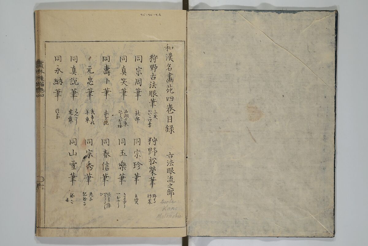 A Garden of Celebrated Japanese and Chinese Paintings (Wakan meigaen} 和漢名画苑, Ooka Shunboku 大岡春卜 (1680–1763), Set of six woodblock-printed books bound as one, with additional volume; ink on paper, Japan