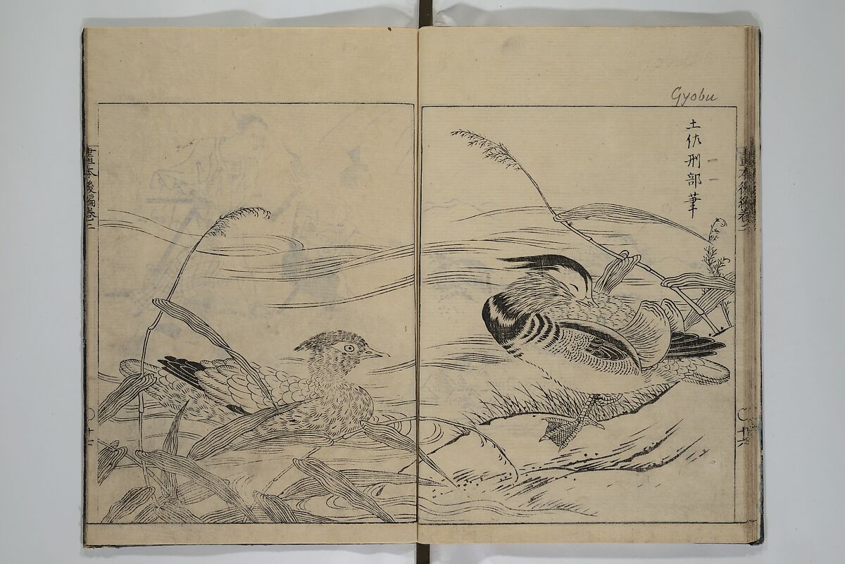 A Garden of Celebrated Japanese and Chinese Paintings (Wakan meigaen} 和漢名画苑, Ooka Shunboku 大岡春卜 (1680–1763), Set of six woodblock-printed books bound as one, with additional volume; ink on paper, Japan