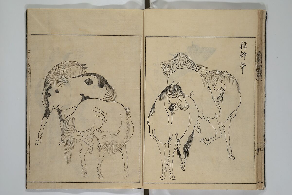 A Garden of Celebrated Japanese and Chinese Paintings (Wakan meigaen} 和漢名画苑, Ooka Shunboku 大岡春卜 (1680–1763), Set of six woodblock-printed books bound as one, with additional volume; ink on paper, Japan