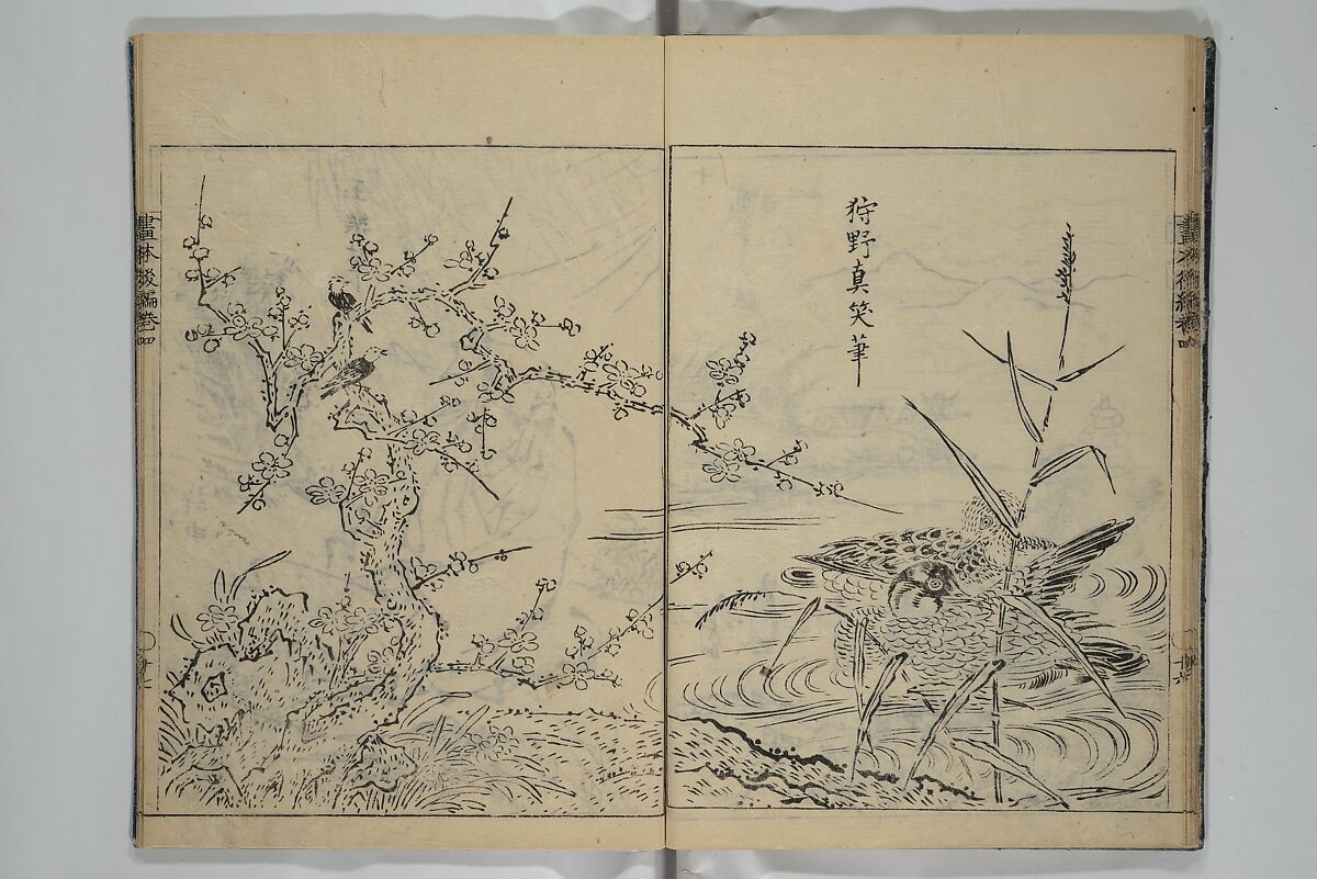A Garden of Celebrated Japanese and Chinese Paintings (Wakan meigaen} 和漢名画苑, Ooka Shunboku 大岡春卜 (1680–1763), Set of six woodblock-printed books bound as one, with additional volume; ink on paper, Japan