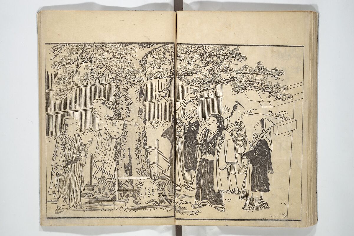 Actors [Out of Costume] Like Mount Fuji [Without Snow] in Summer (Yakusha natsu no Fuji), by Ichiba Tsūshō 絵本役者夏富士, Katsukawa Shunshō　勝川春章 (Japanese, 1726–1792), Woodblock printed book; ink on paper, Japan