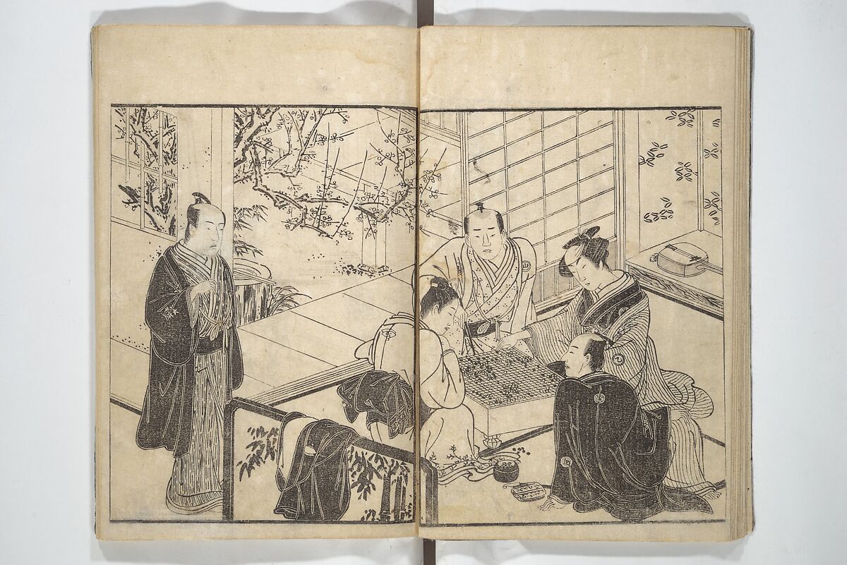 Actors [Out of Costume] Like Mount Fuji [Without Snow] in Summer (Yakusha natsu no Fuji), by Ichiba Tsūshō 絵本役者夏富士, Katsukawa Shunshō　勝川春章 (Japanese, 1726–1792), Woodblock printed book; ink on paper, Japan