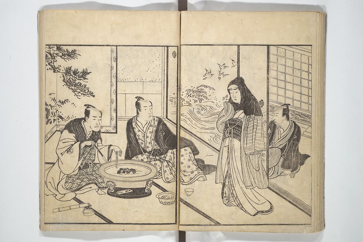 Actors [Out of Costume] Like Mount Fuji [Without Snow] in Summer (Yakusha natsu no Fuji), by Ichiba Tsūshō 絵本役者夏富士, Katsukawa Shunshō　勝川春章 (Japanese, 1726–1792), Woodblock printed book; ink on paper, Japan