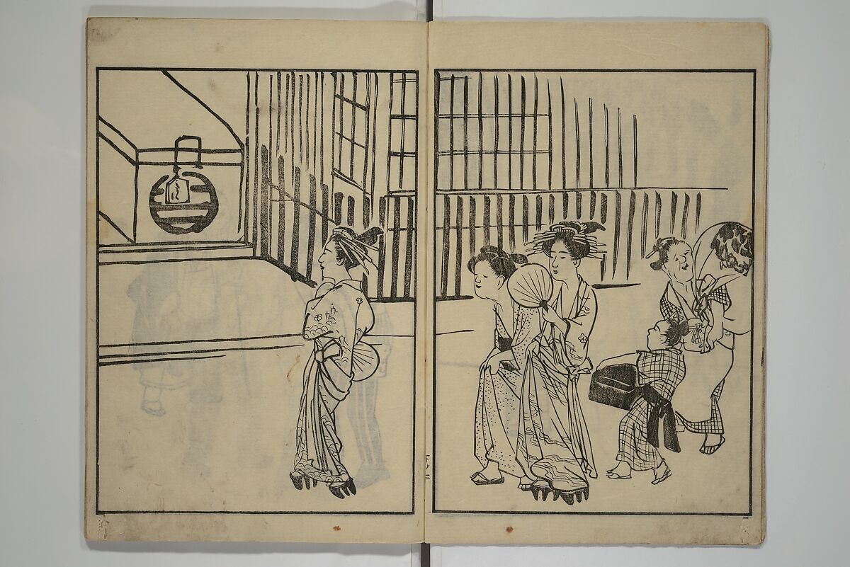 People of Yamato (Japan) Picture Album (Yamato jinbutsu gafu) 倭人物画譜, Yamaguchi Soken 山口素絢 (Japanese, 1759–1818), Set of three woodblock printed books; ink on paper, Japan