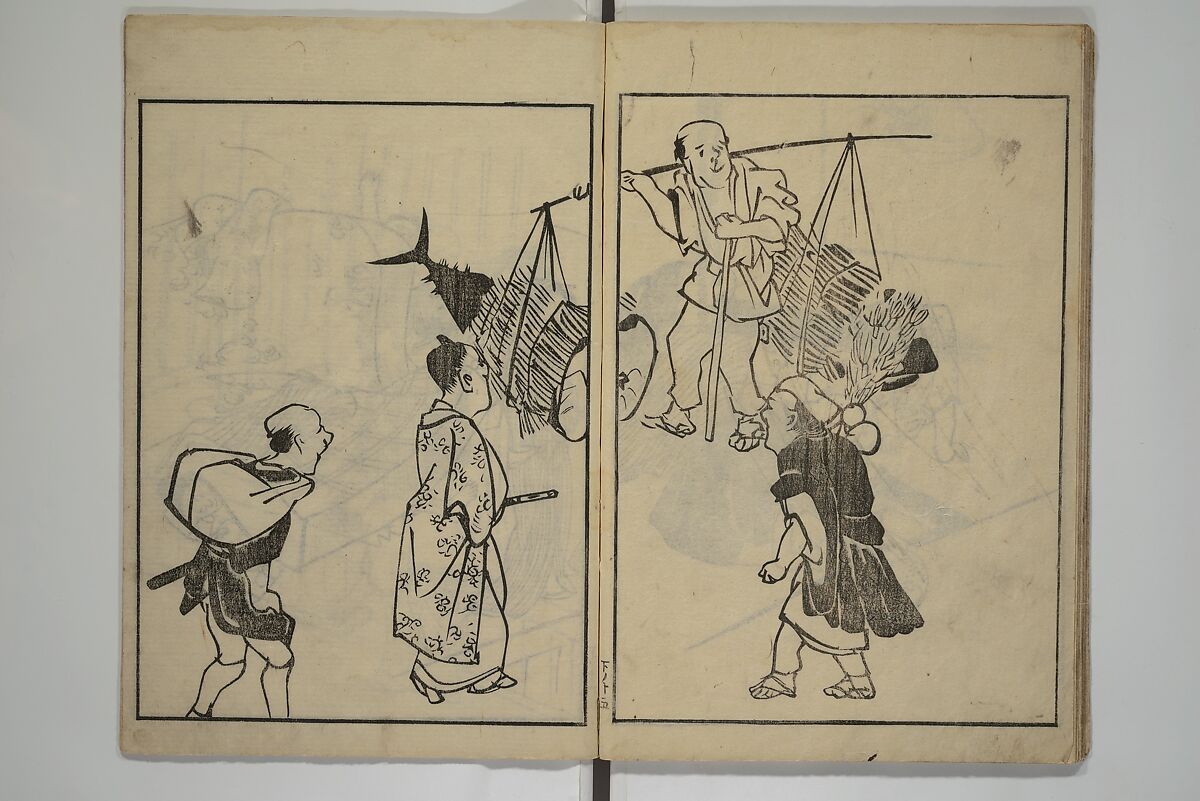 People of Yamato (Japan) Picture Album (Yamato jinbutsu gafu) 倭人物画譜, Yamaguchi Soken 山口素絢 (Japanese, 1759–1818), Set of three woodblock printed books; ink on paper, Japan