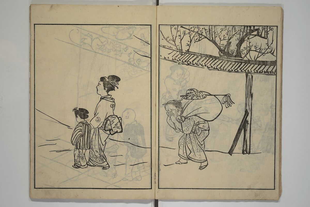 People of Yamato (Japan) Picture Album (Yamato jinbutsu gafu) 倭人物画譜, Yamaguchi Soken 山口素絢 (Japanese, 1759–1818), Set of three woodblock printed books; ink on paper, Japan