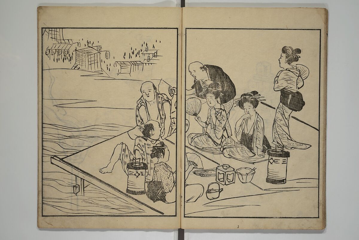People of Yamato (Japan) Picture Album (Yamato jinbutsu gafu) 倭人物画譜, Yamaguchi Soken 山口素絢 (Japanese, 1759–1818), Set of three woodblock printed books; ink on paper, Japan