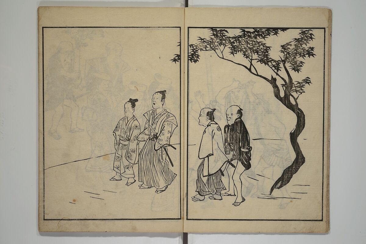 People of Yamato (Japan) Picture Album (Yamato jinbutsu gafu) 倭人物画譜, Yamaguchi Soken 山口素絢 (Japanese, 1759–1818), Set of three woodblock printed books; ink on paper, Japan
