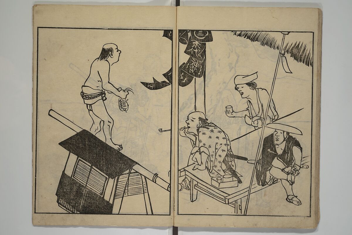 People of Yamato (Japan) Picture Album (Yamato jinbutsu gafu) 倭人物画譜, Yamaguchi Soken 山口素絢 (Japanese, 1759–1818), Set of three woodblock printed books; ink on paper, Japan
