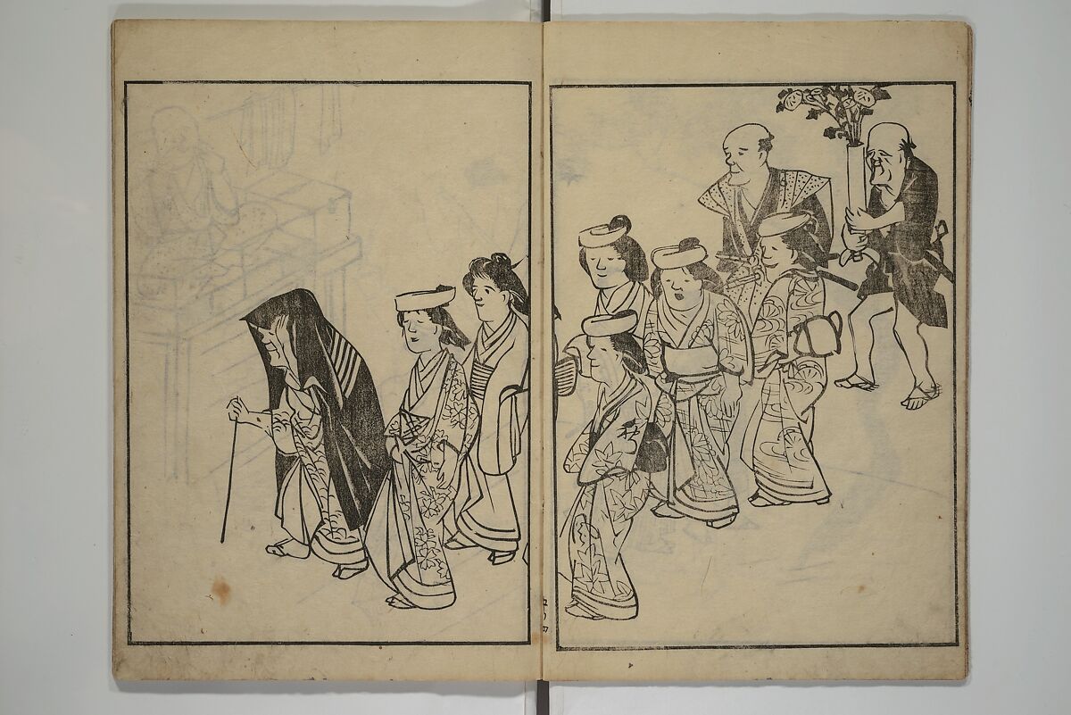 People of Yamato (Japan) Picture Album (Yamato jinbutsu gafu) 倭人物画譜, Yamaguchi Soken 山口素絢 (Japanese, 1759–1818), Set of three woodblock printed books; ink on paper, Japan