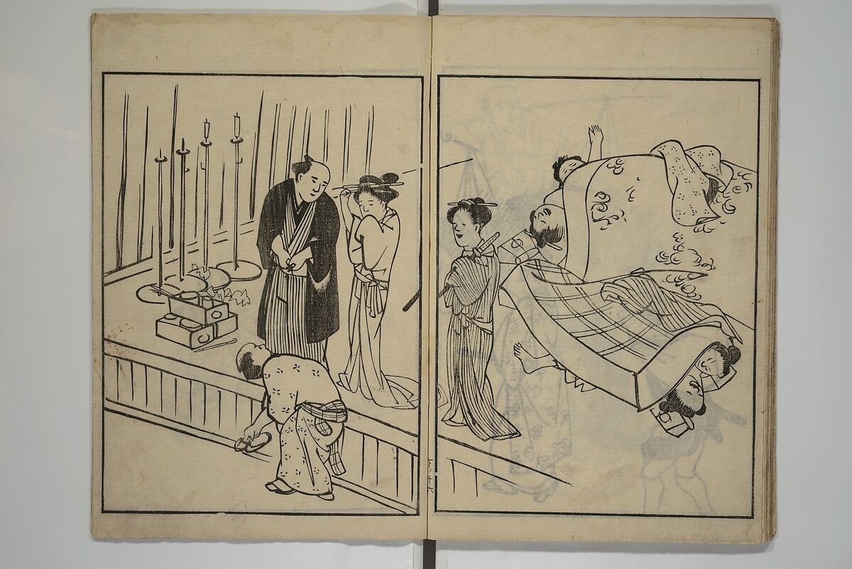 People of Yamato (Japan) Picture Album (Yamato jinbutsu gafu) 倭人物画譜, Yamaguchi Soken 山口素絢 (Japanese, 1759–1818), Set of three woodblock printed books; ink on paper, Japan