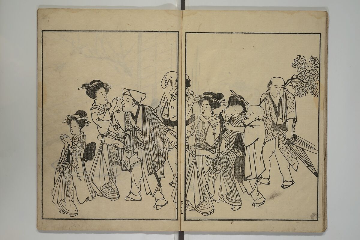 People of Yamato (Japan) Picture Album (Yamato jinbutsu gafu) 倭人物画譜, Yamaguchi Soken 山口素絢 (Japanese, 1759–1818), Set of three woodblock printed books; ink on paper, Japan