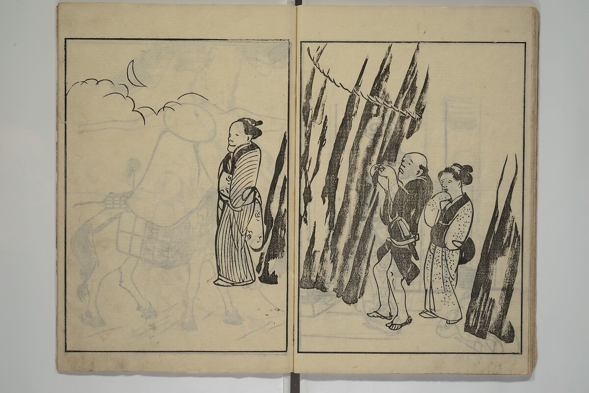 People of Yamato (Japan) Picture Album (Yamato jinbutsu gafu) 倭人物画譜, Yamaguchi Soken 山口素絢 (Japanese, 1759–1818), Set of three woodblock printed books; ink on paper, Japan