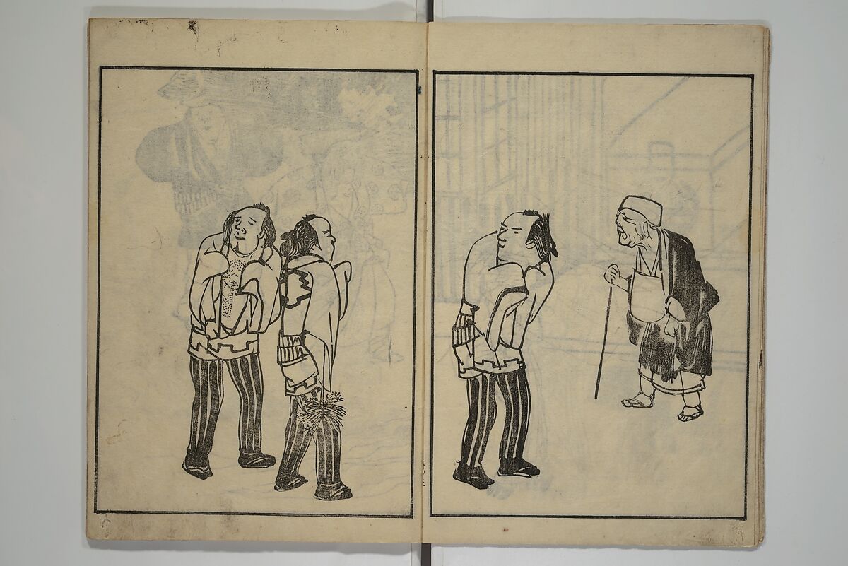 People of Yamato (Japan) Picture Album (Yamato jinbutsu gafu) 倭人物画譜, Yamaguchi Soken 山口素絢 (Japanese, 1759–1818), Set of three woodblock printed books; ink on paper, Japan