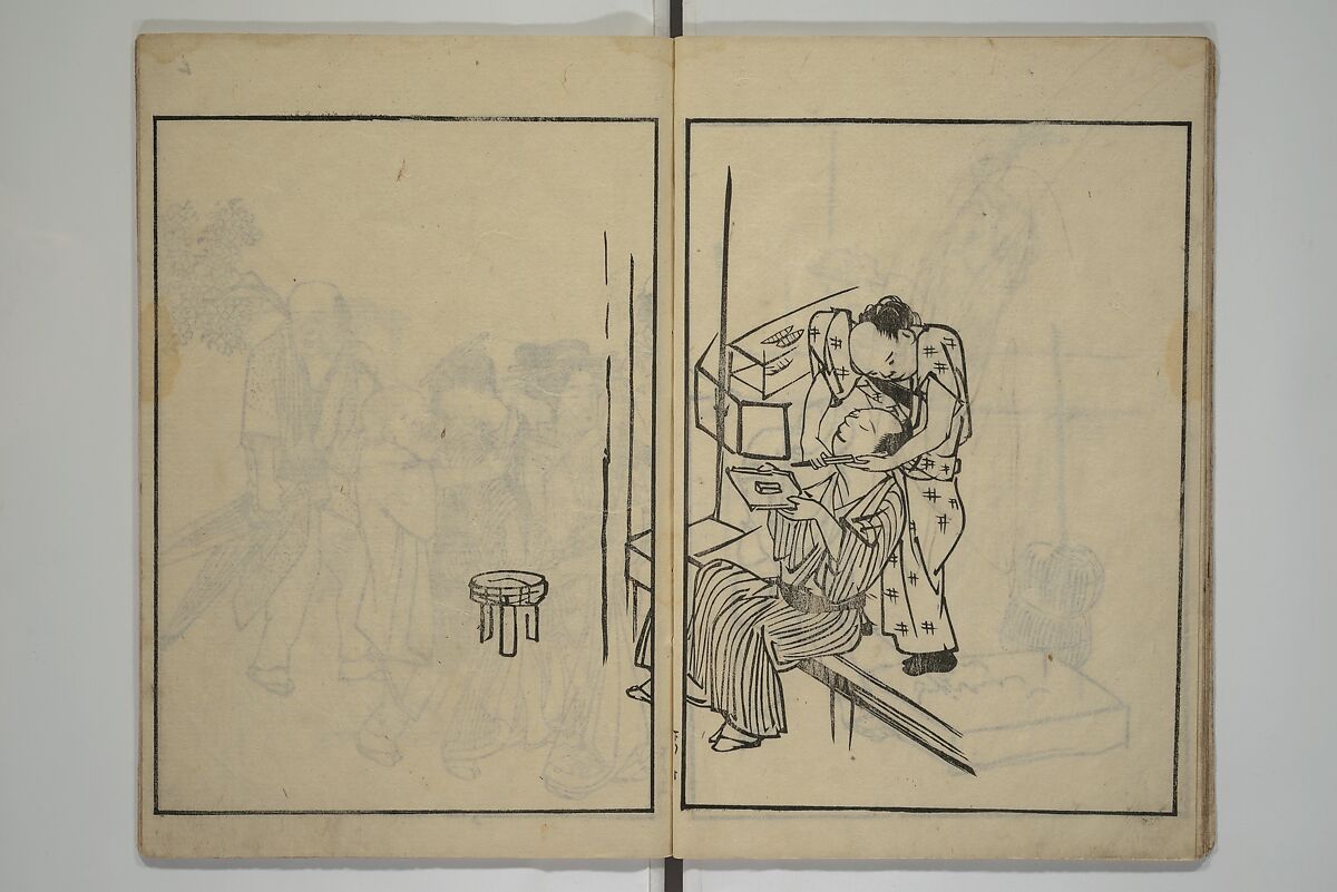 People of Yamato (Japan) Picture Album (Yamato jinbutsu gafu) 倭人物画譜, Yamaguchi Soken 山口素絢 (Japanese, 1759–1818), Set of three woodblock printed books; ink on paper, Japan