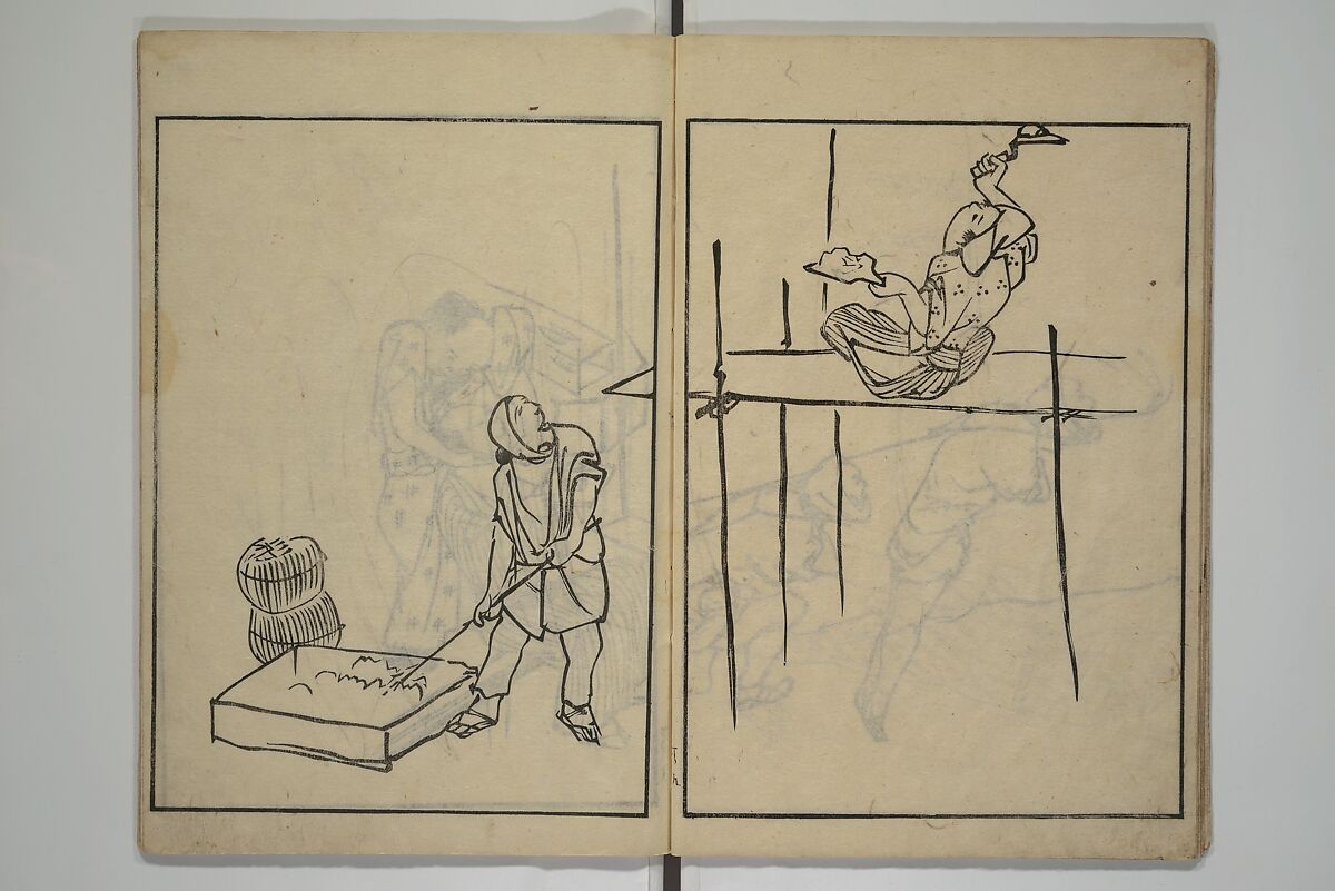 People of Yamato (Japan) Picture Album (Yamato jinbutsu gafu) 倭人物画譜, Yamaguchi Soken 山口素絢 (Japanese, 1759–1818), Set of three woodblock printed books; ink on paper, Japan