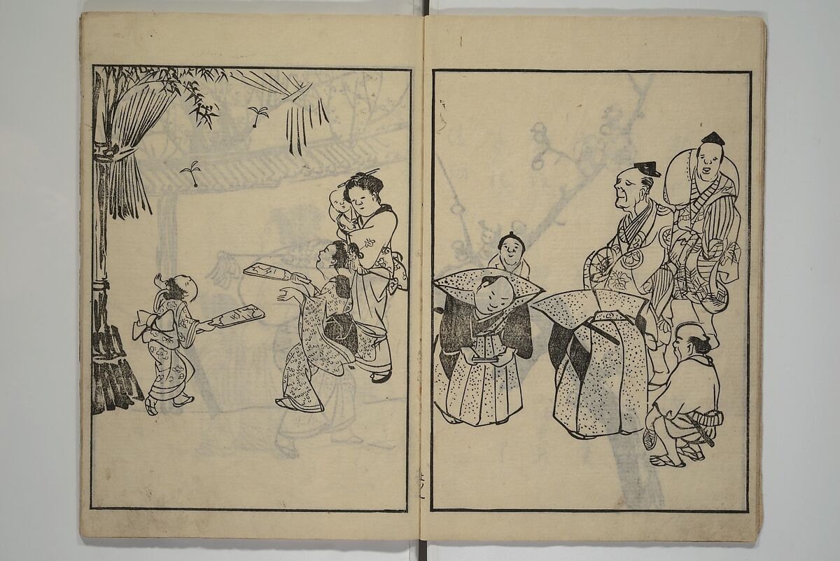 People of Yamato (Japan) Picture Album (Yamato jinbutsu gafu) 倭人物画譜, Yamaguchi Soken 山口素絢 (Japanese, 1759–1818), Set of three woodblock printed books; ink on paper, Japan 