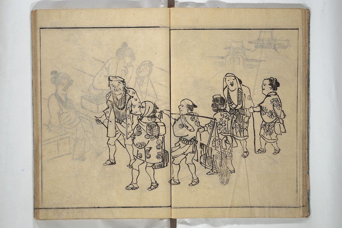 People of Yamato (Japan) Picture Album (Yamato jinbutsu gafu) Second series 倭人物画譜 後編, Yamaguchi Soken 山口素絢 (Japanese, 1759–1818), Woodblock printed book; ink on paper, Japan
