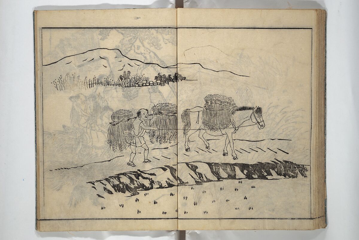 People of Yamato (Japan) Picture Album (Yamato jinbutsu gafu) Second series 倭人物画譜 後編, Yamaguchi Soken 山口素絢 (Japanese, 1759–1818), Woodblock printed book; ink on paper, Japan