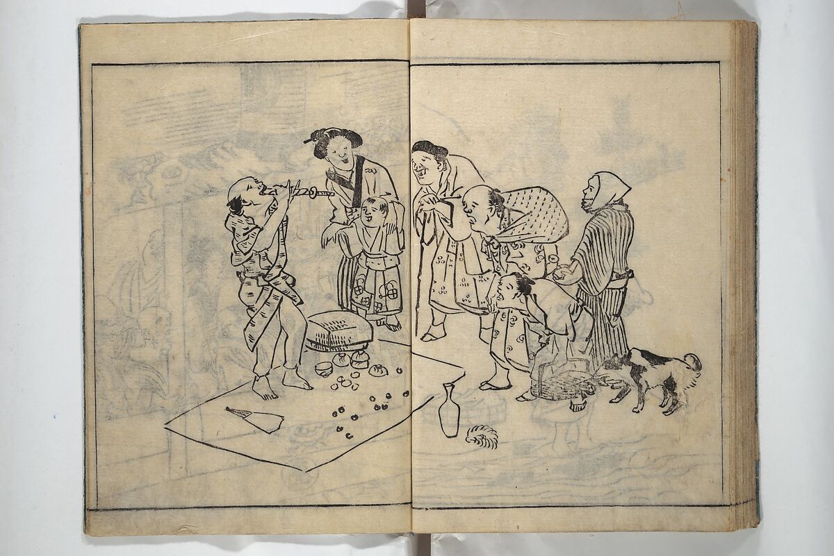 People of Yamato (Japan) Picture Album (Yamato jinbutsu gafu) Second series 倭人物画譜 後編, Yamaguchi Soken 山口素絢 (Japanese, 1759–1818), Woodblock printed book; ink on paper, Japan